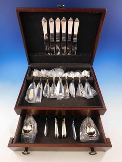 Pyramid by Georg Jensen Danish Sterling Silver Flatware Set Service 48 Pieces