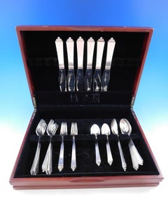 Pyramid by Georg Jensen Sterling Silver Flatware Set 6 Service 30 Pieces Dinner