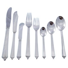 Pyramid by Georg Jensen Juego de Cubiertos de Plata de Ley 8 Servicios 70 piezas Cena