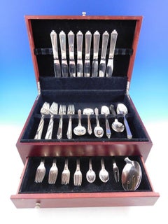 Pyramid by Georg Jensen Sterling Silver Flatware Set 8 Service 75 pieces Dinner