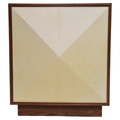 Pyramid Cabinet in Walnut with Goatskin Parchment and Brass
