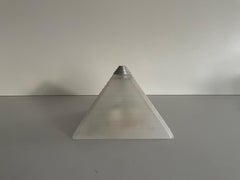 Pyramid Design Metal and Glass Flush Mount, 1950s, Italy