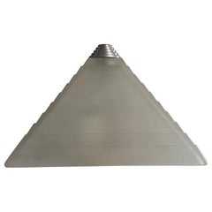 Pyramid Design Metall und Glas Flush Mount, 1950er Jahre, Italien
