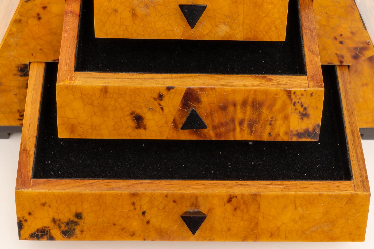 Hand-Crafted Pyramid Form Jewelry Box