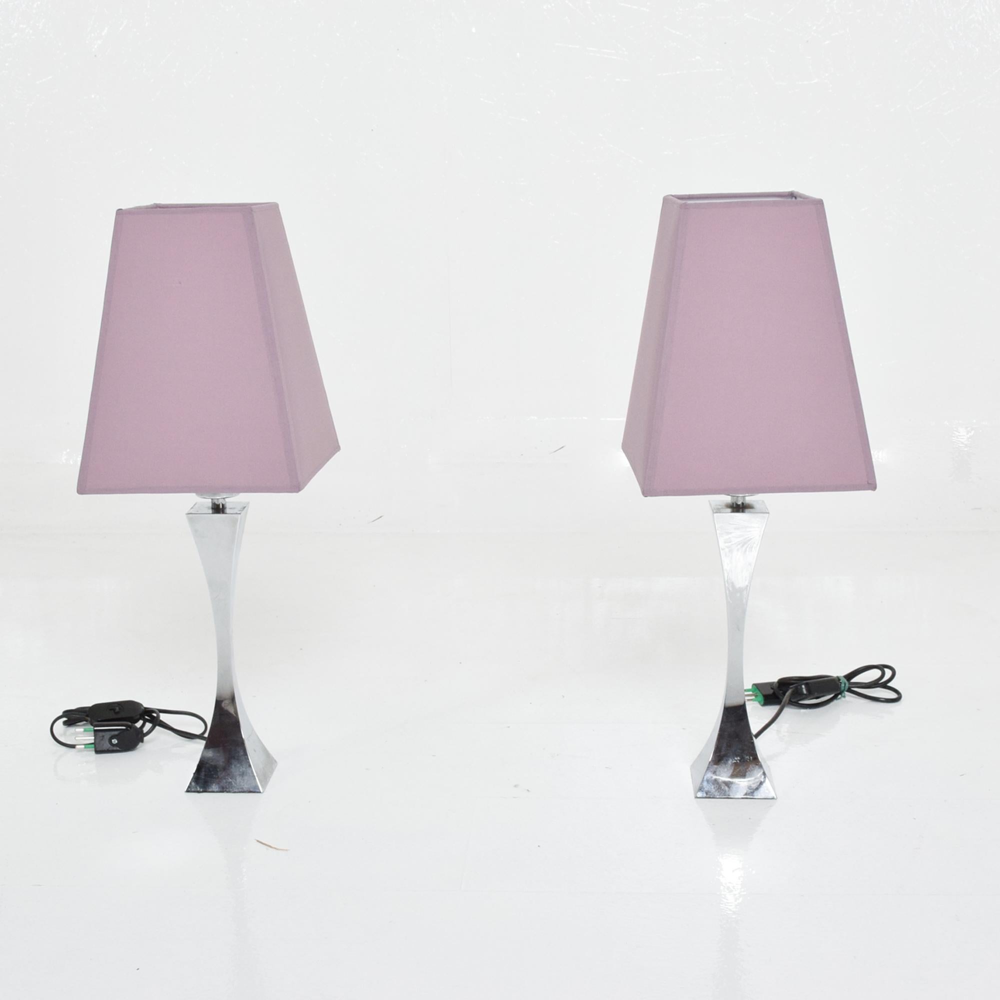 Steel Pyramid High Society Chrome Table Lamps by Tonello & Montagna Grillo Italy 1970s For Sale