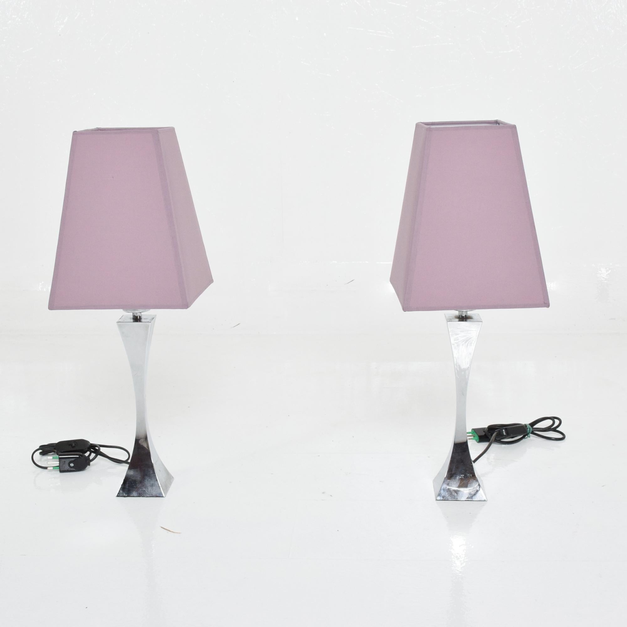 Steel 1970s Piramide Chrome Table Lamps by Tonello & Montagna Grillo Italy For Sale