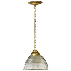 Pyramid Holophane Pendant with Lens