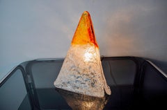 "Pyramid" lamp by Mazzega, orange frosted Murano glass, Italy, 1970