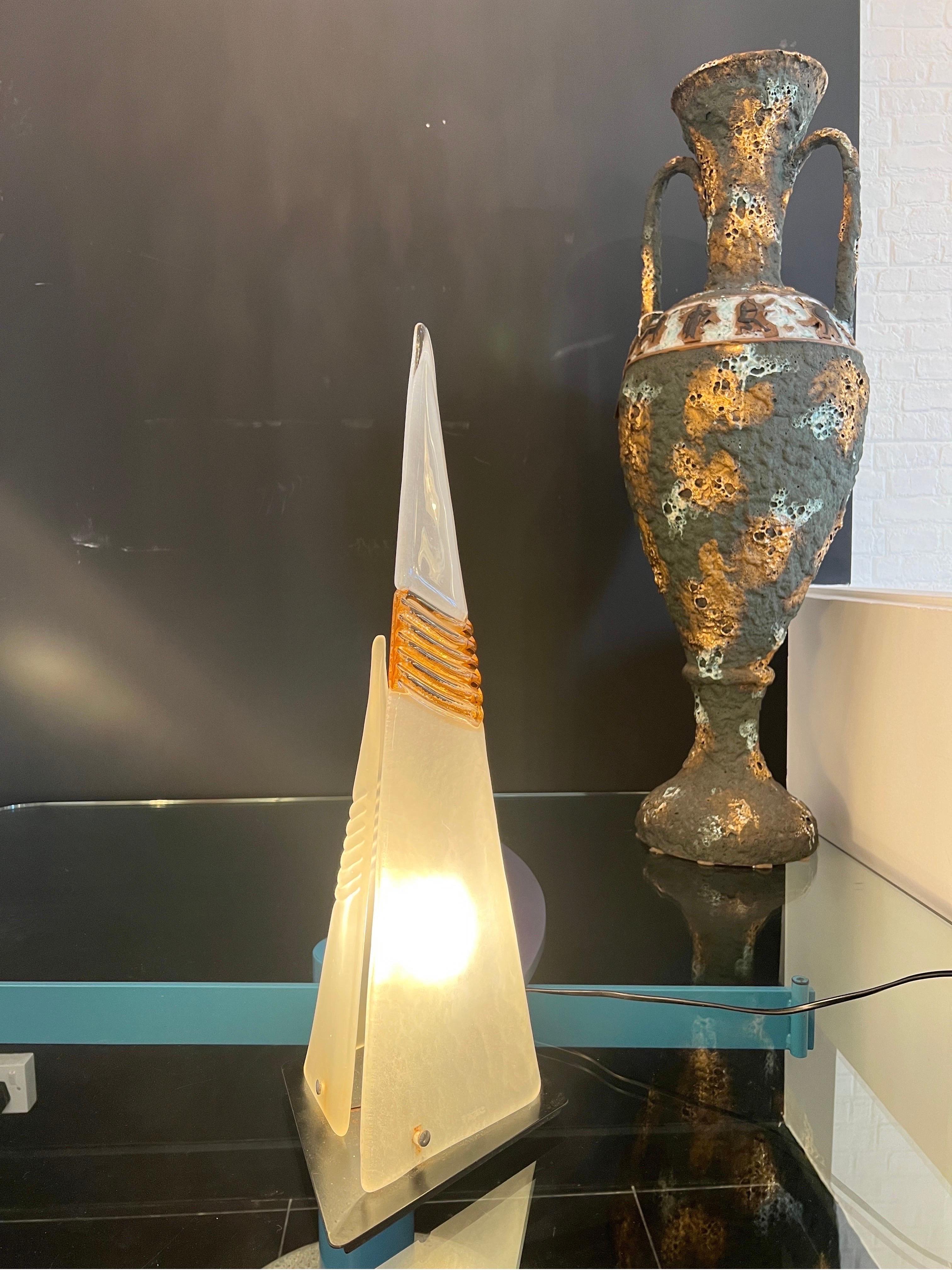 Late 20th Century Pyramid Murano table lamp by AV Mazzega 
