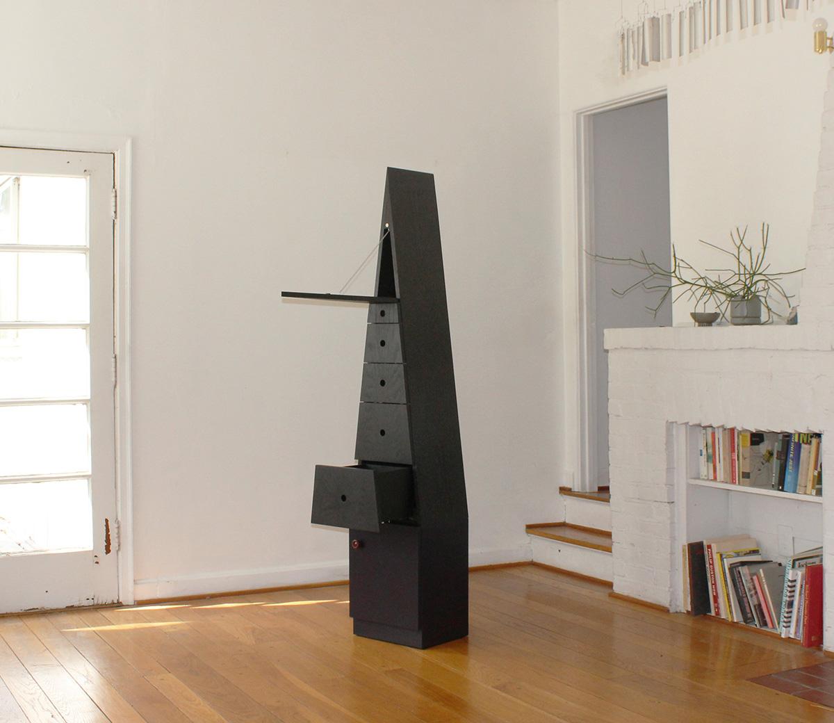 Quercia Armadio a doghe Pyramid Oak con cassetti di Clay Brown in vendita