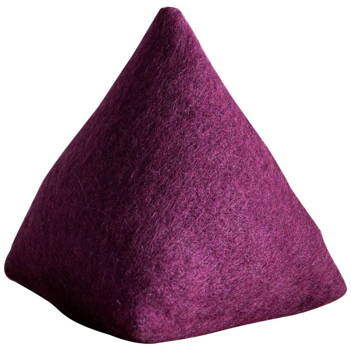 Hunt Modern Pyramid Pillow in Pierre Frey Yeti Zinzolin For Sale