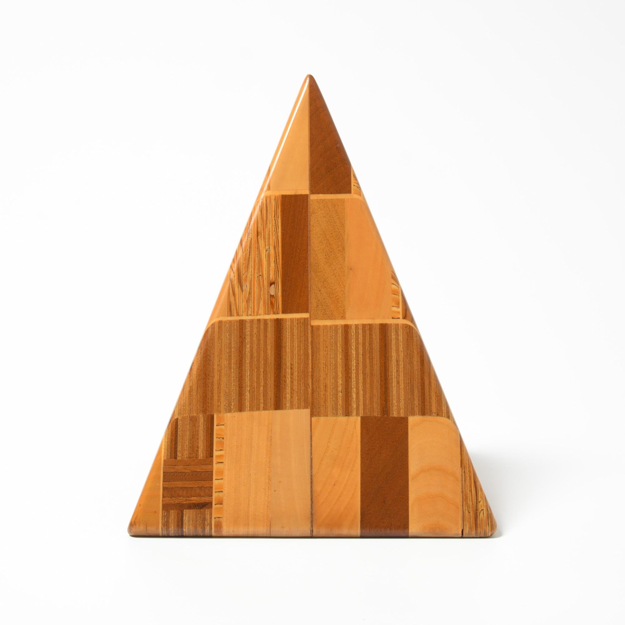 Brass Pyramid Sculpture by Pino Pedano