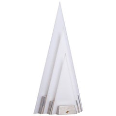 Pyramid Shaped Aluminium and Acrylic Lamp, Late 1970s