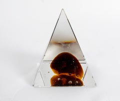 Pyramid-Shaped Glass Paperweight
