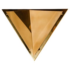 Pyramid Shaped Massive Brass Wall Lamp, 1970s