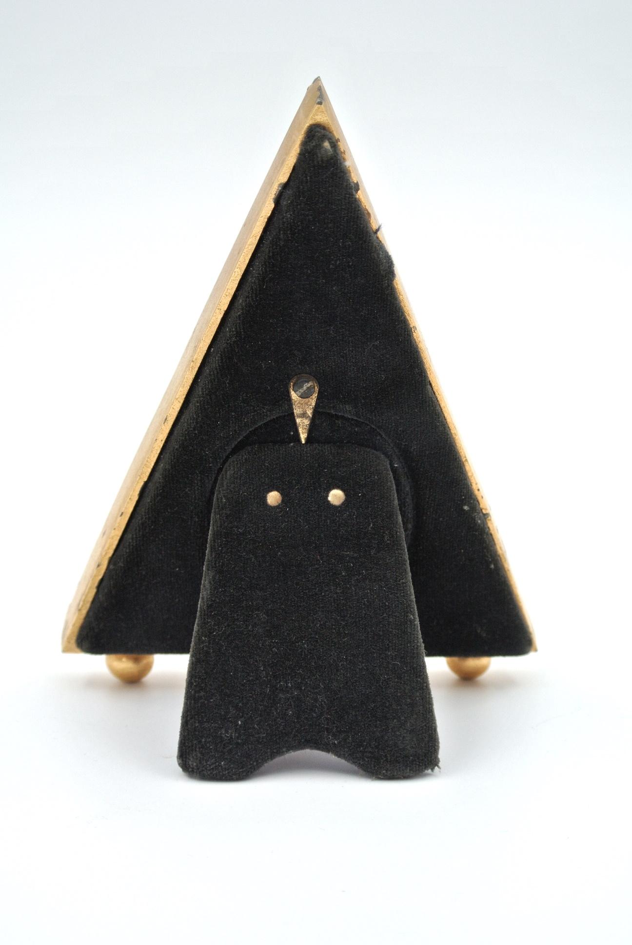 Pyramid-Shaped Photo Frame in Gilded Bronze and Enamel 1