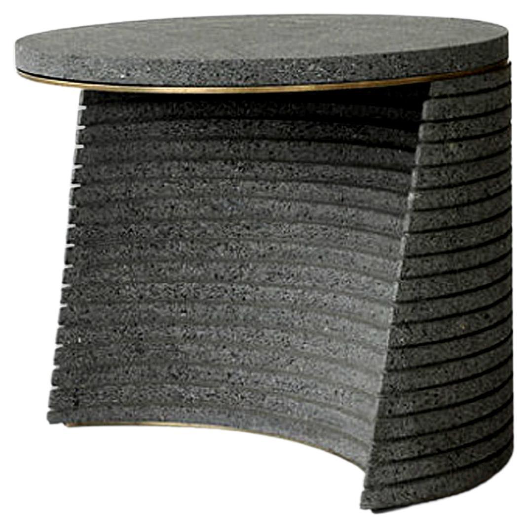 Pyramid Stone Side Table by ATRA For Sale