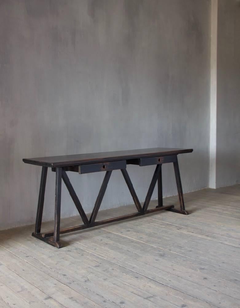 British Pyramid Table, a Geometrically Constructed Timber Table For Sale