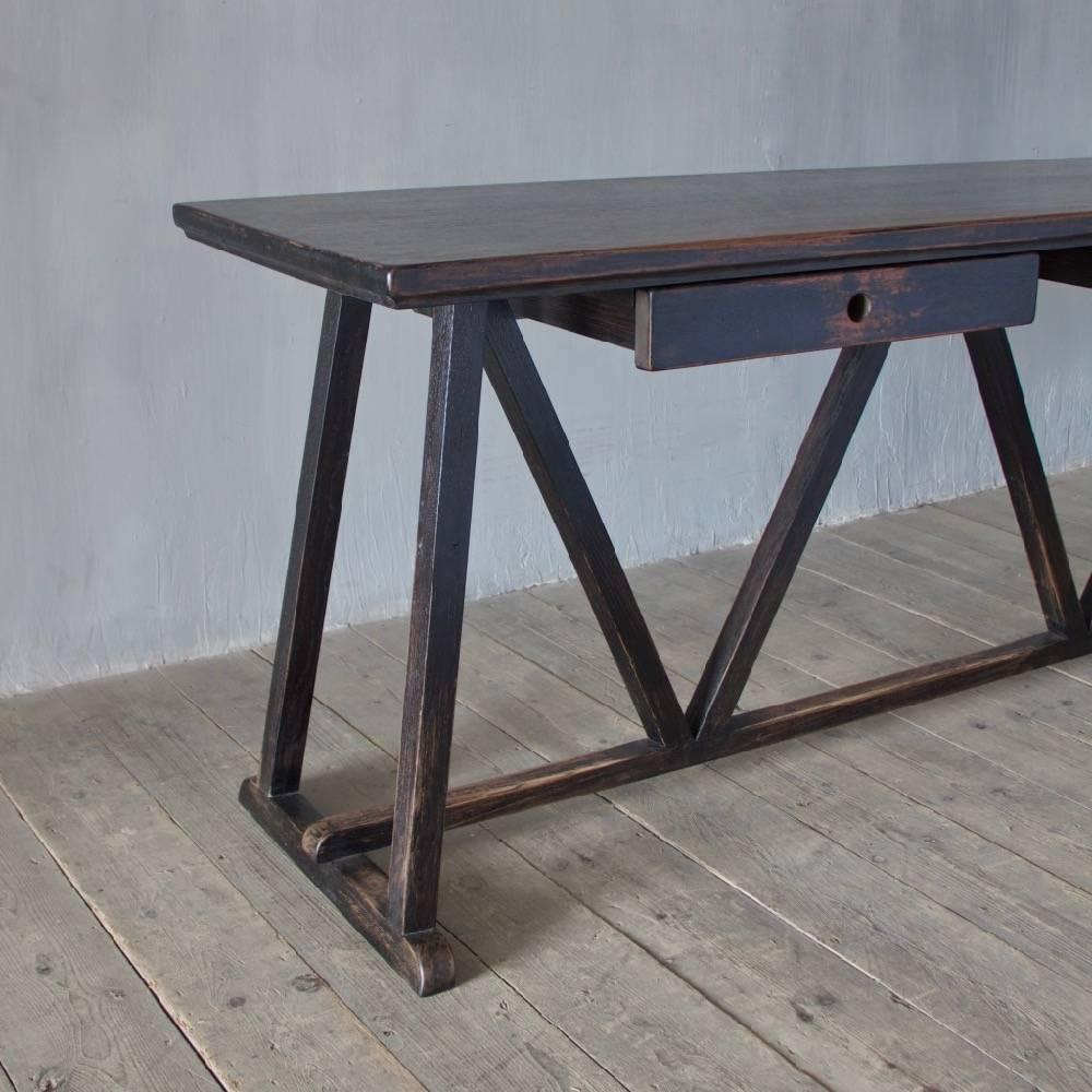 Ebonized Pyramid Table, a Geometrically Constructed Timber Table For Sale