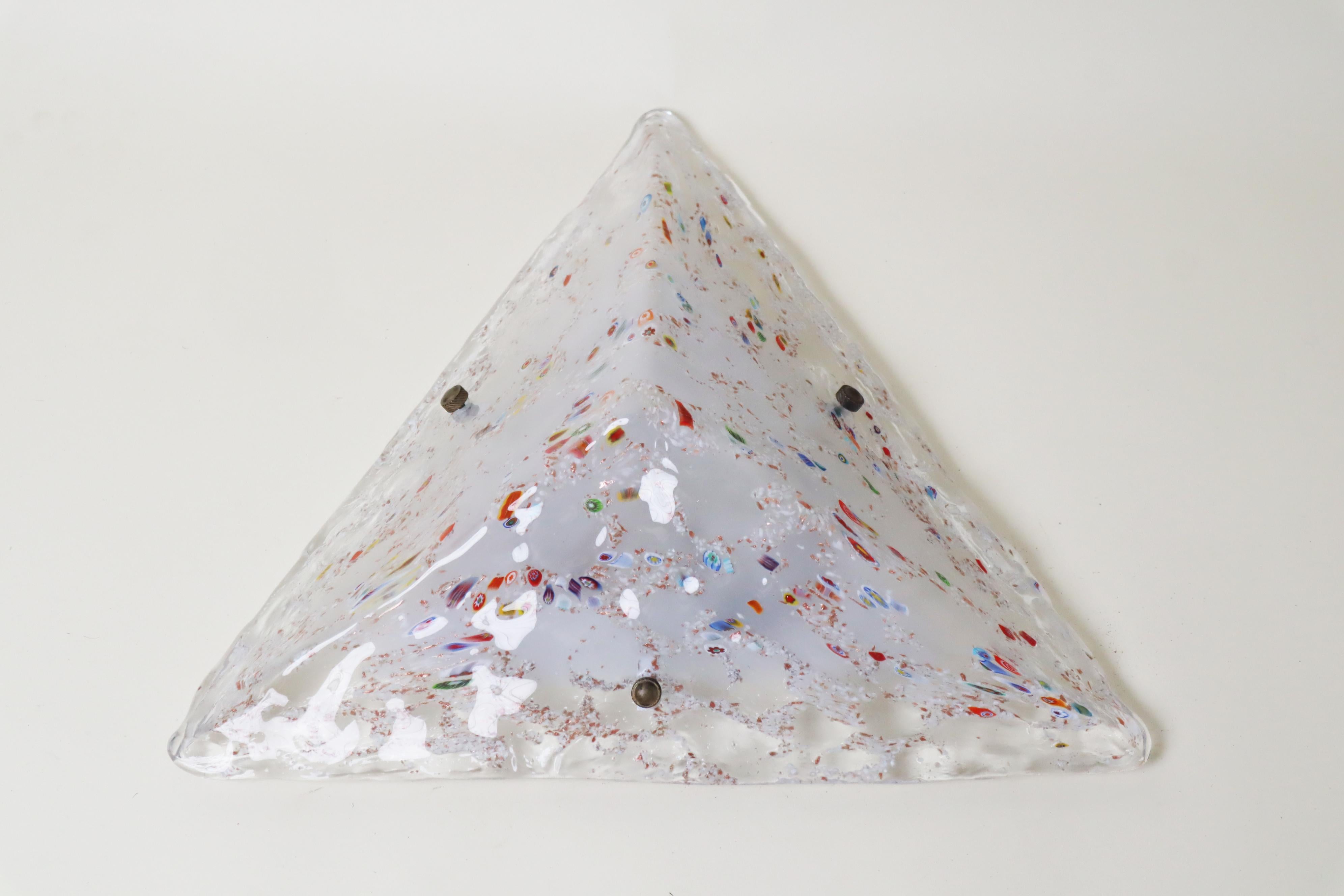 Pyramide Wand- oder Deckenleuchte aus Murano Glas im Angebot 2