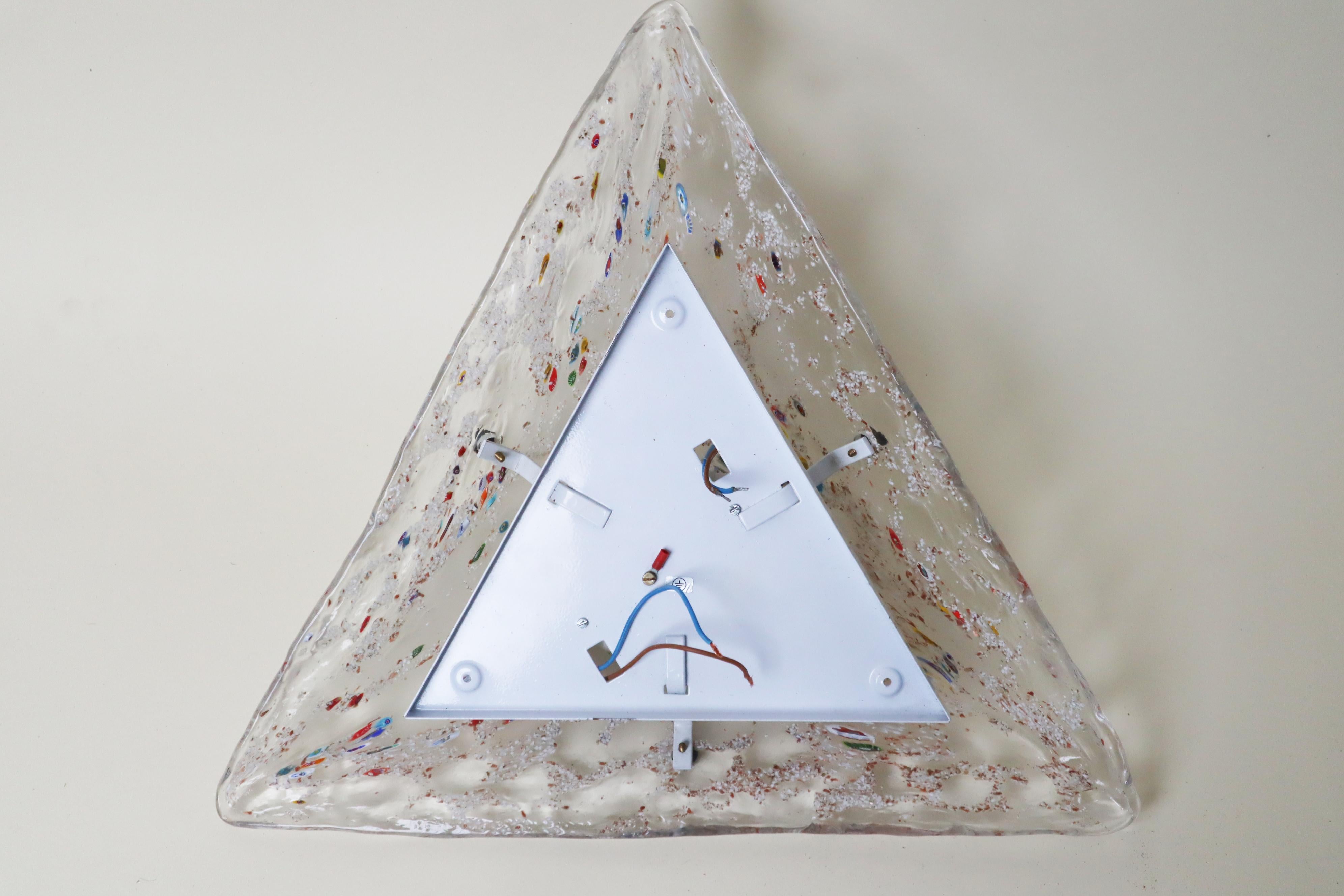 Pyramide Wand- oder Deckenleuchte aus Murano Glas im Angebot 3