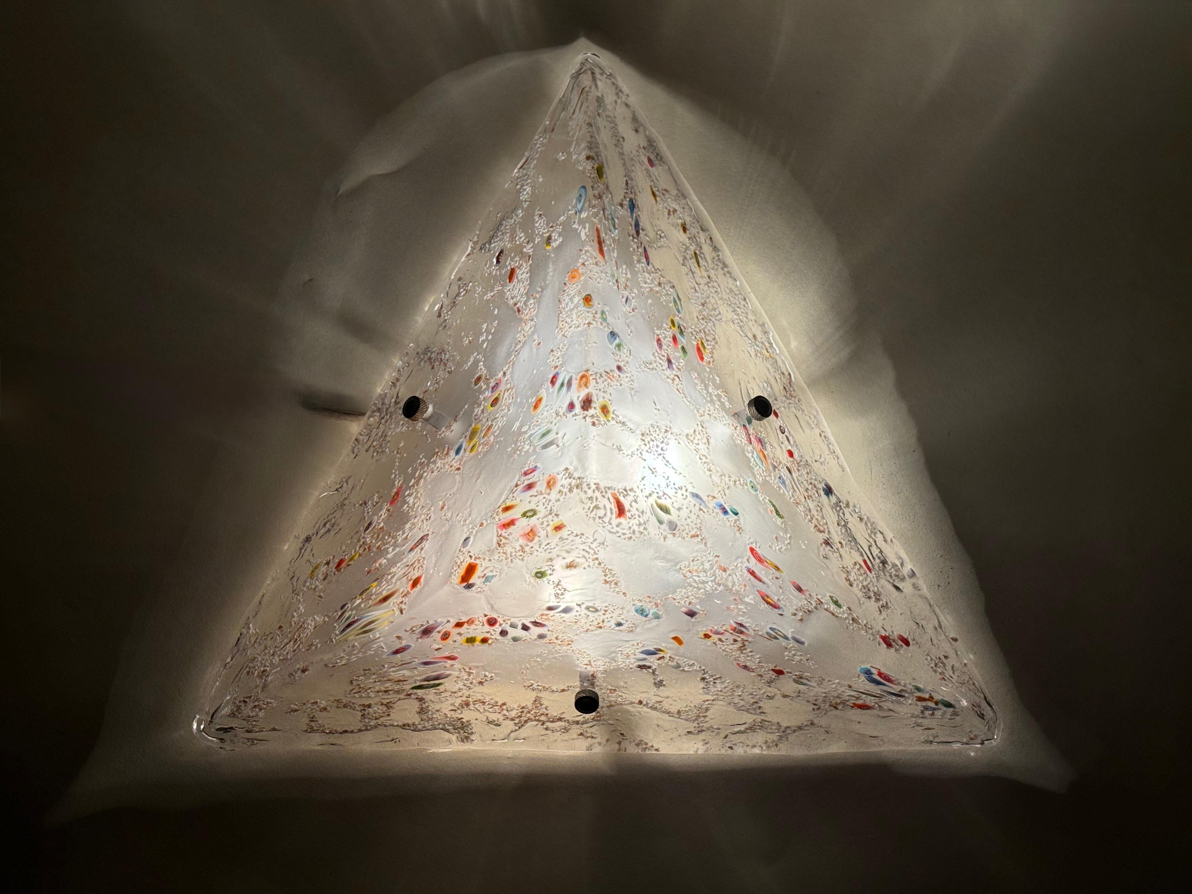 Pyramide Wand- oder Deckenleuchte aus Murano Glas im Angebot 6