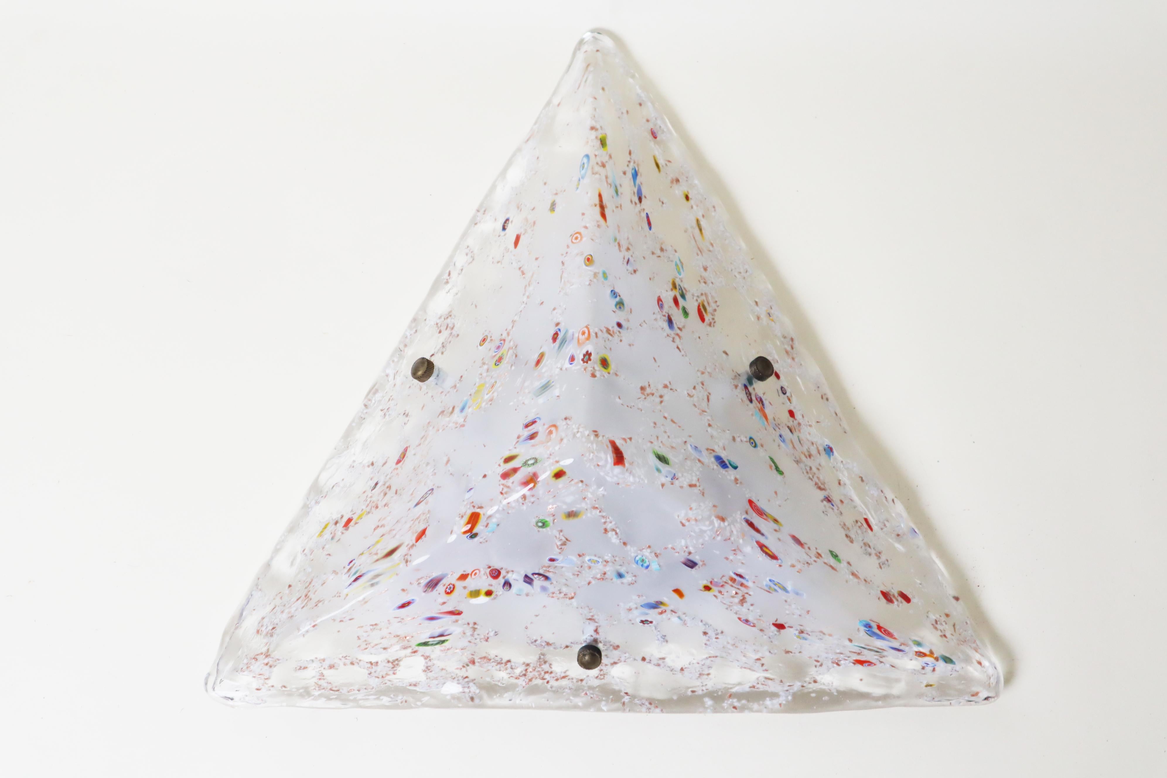 Pyramide Wand- oder Deckenleuchte aus Murano Glas im Angebot 1