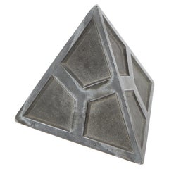 Pyramidal Cast Aluminum Paperweight, France, 1960's