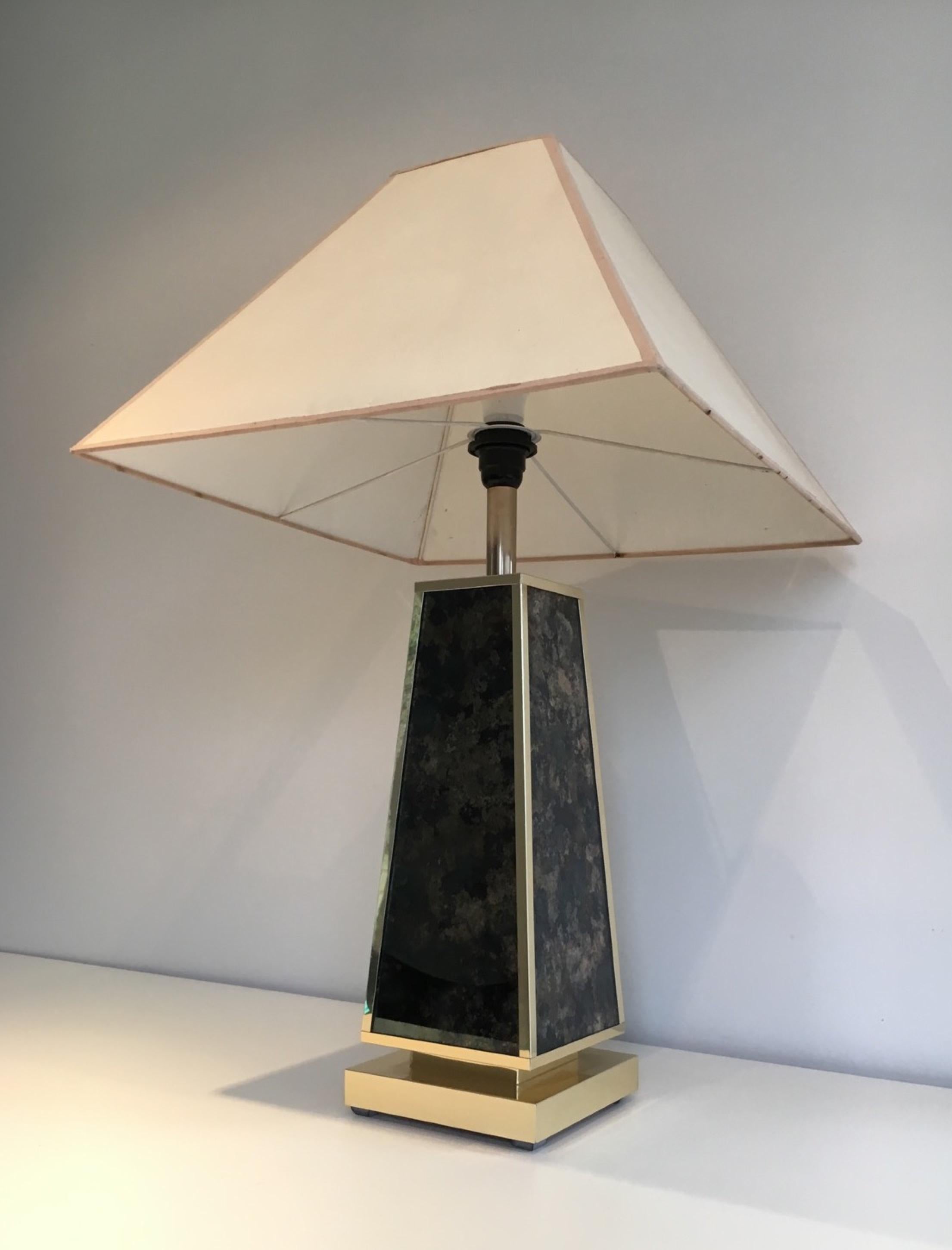 Gilt Pyramidal Lamp, circa 1970