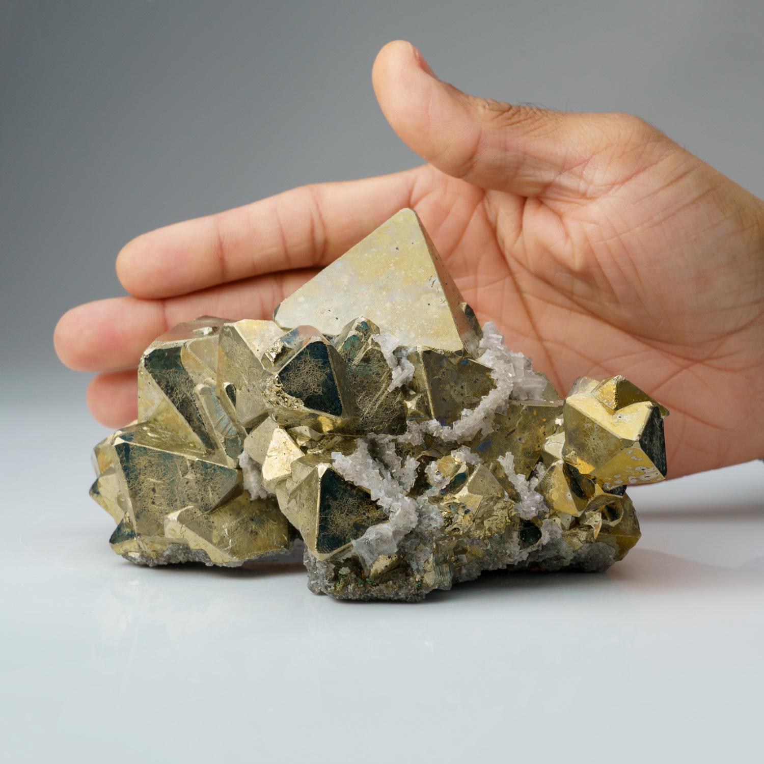 Pyramidal Pyrite from Quiruvilca District, La Libertad Department, Peru In Excellent Condition For Sale In New York, NY