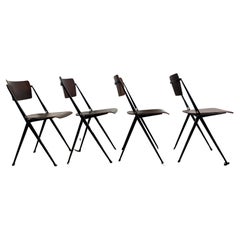 Pyramide Chairs By Wim Rietveld Set Of 4, Industrial Mid Century