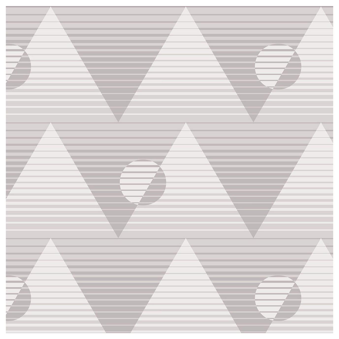Pyramide du Soleil Designer Wallpaper in Granite 'Warm Grays'
