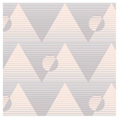 Pyramide du Soleil Designer Wallpaper in Hana 'Soft Grays and Peachy Pink'