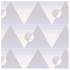 Pyramide du Soleil Designer Wallpaper in Juno 'Dusty Mauve, Blue and Blush'