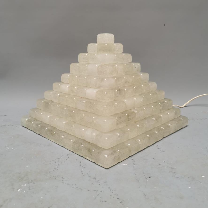 Glass  Pyramide Table Amp, Poliarte, Paul Bert Serpette