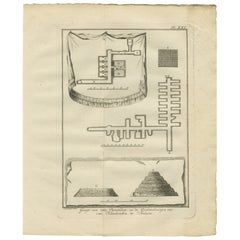 Pirámides y catacumbas de Saqqara - Cámaras funerarias y vista en sección, Egipto 1776