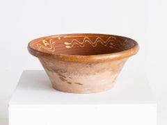 Pyrenean Slipware Dairy Bowl, 19th Century