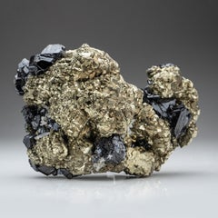 Pyrite and Sphalerite with Calcite from Deveti Septemvri Mine, Madan District