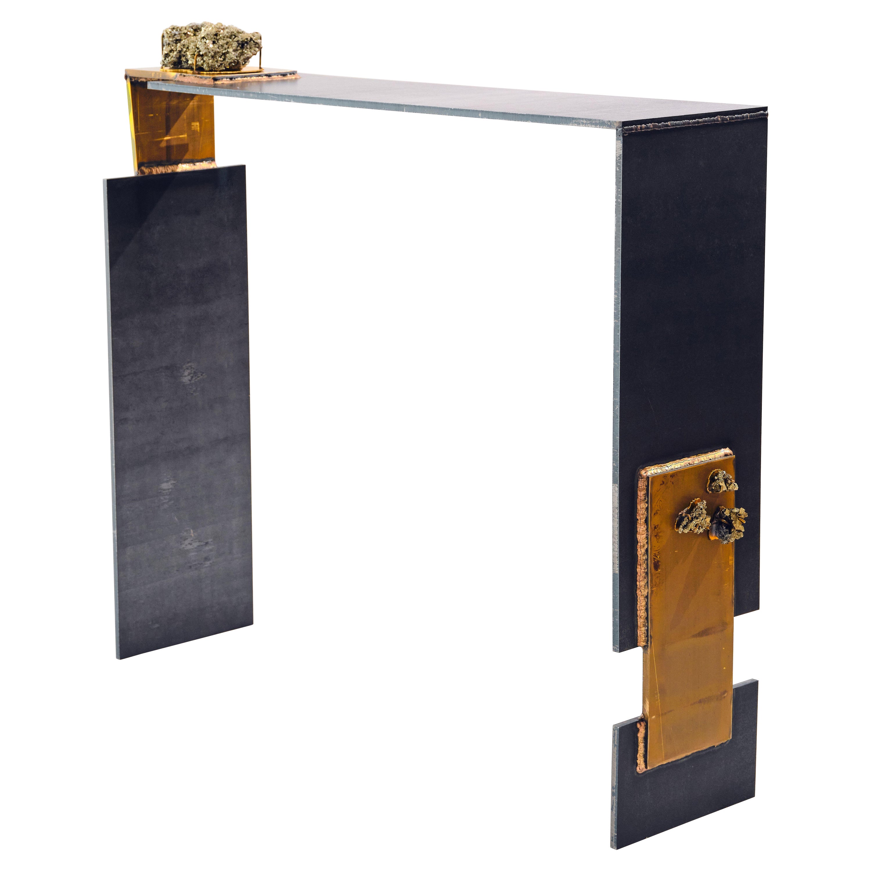 Pyrite Console Table 2 by Brajak Vitberg For Sale