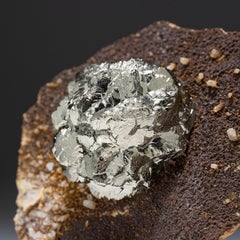 Pyrite Crystal Cluster on Matrix from Yaogangxian Mine, Nanling Mountains, Hunan