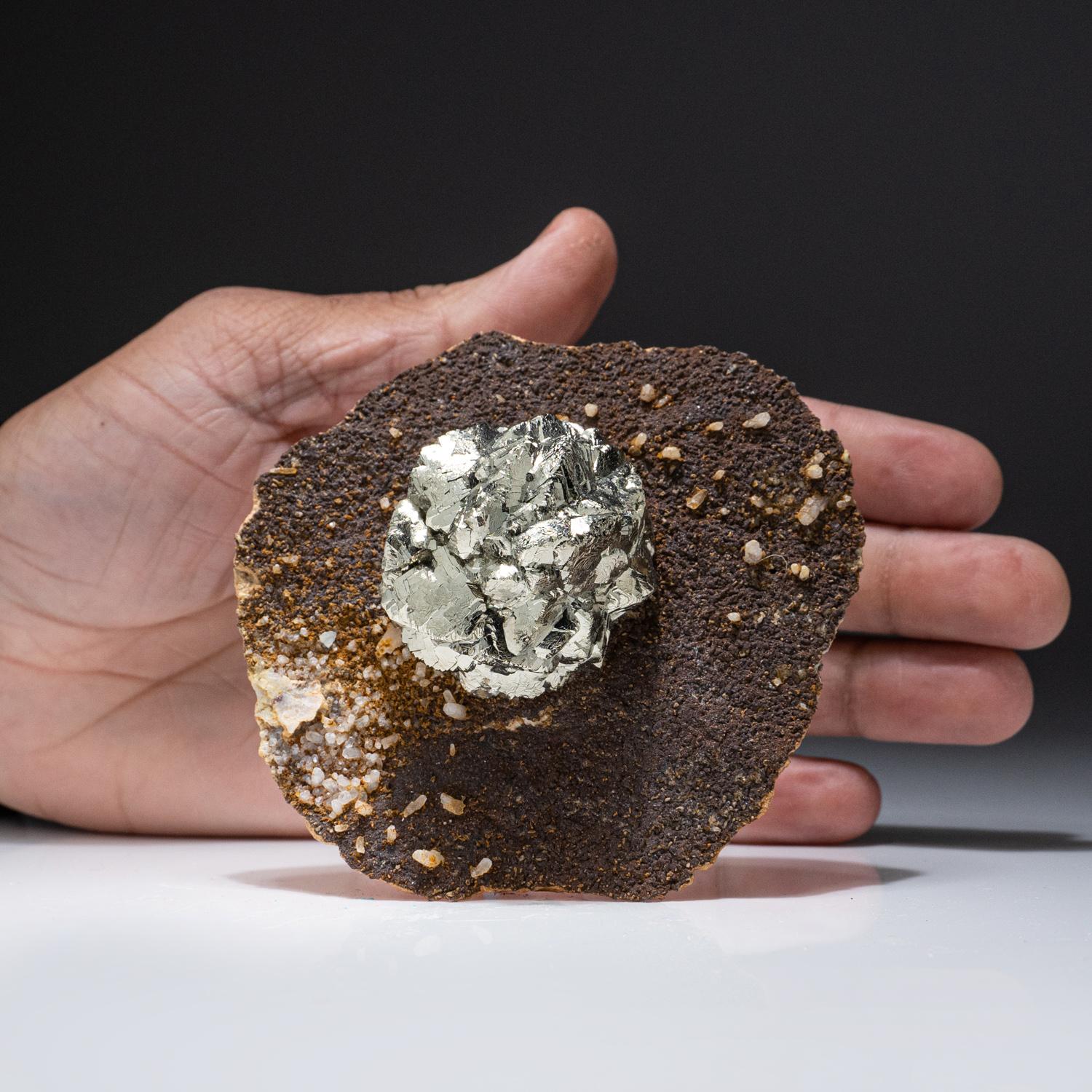 Contemporary Pyrite Crystal Cluster on Matrix from Yaogangxian Mine, Nanling Mountains, Hunan For Sale