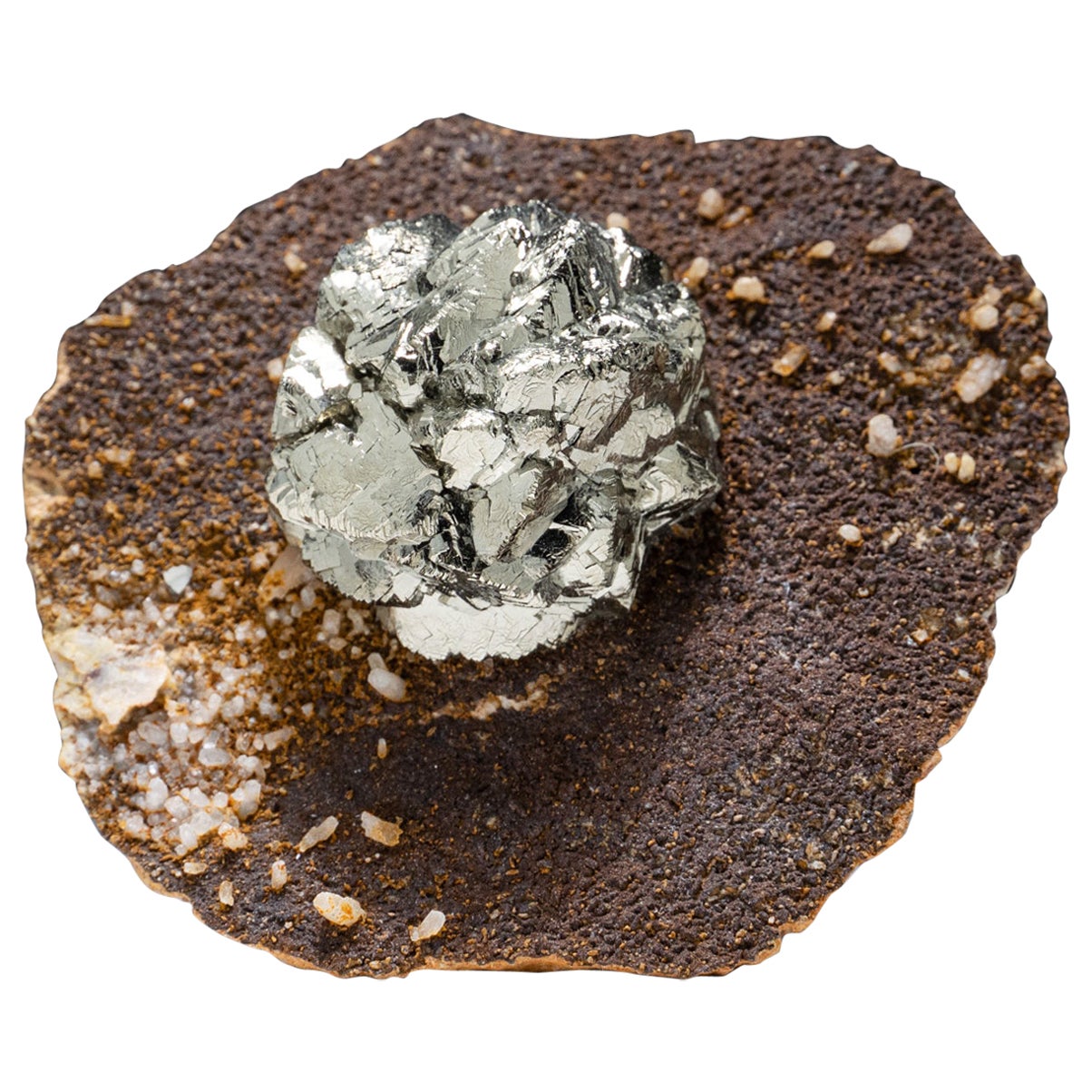 Pyrite Crystal Cluster on Matrix from Yaogangxian Mine, Nanling Mountains, Hunan