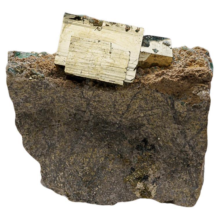 Pyrite Cube on Basalt from Gilman District, Eagle County, Colorado, USA For Sale