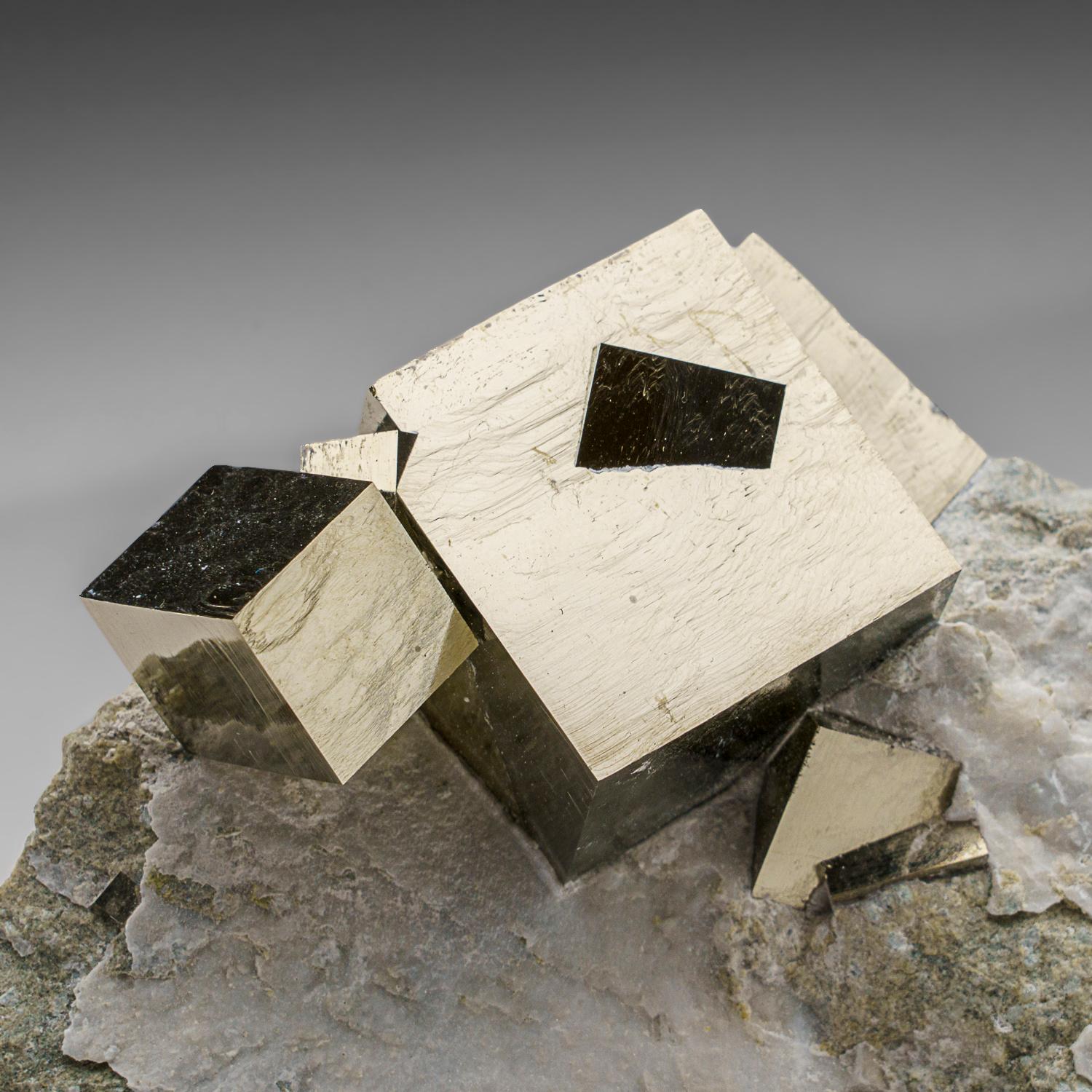 Pyrite Cube on Basalt from Navajún, La Rioja Province, Spain (1.7 lbs) In New Condition For Sale In New York, NY