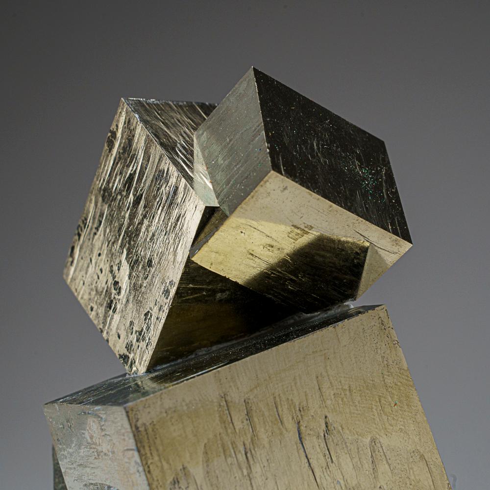 Contemporary Pyrite Cube on Basalt from Navajún, La Rioja Province, Spain (3.7 lbs) For Sale