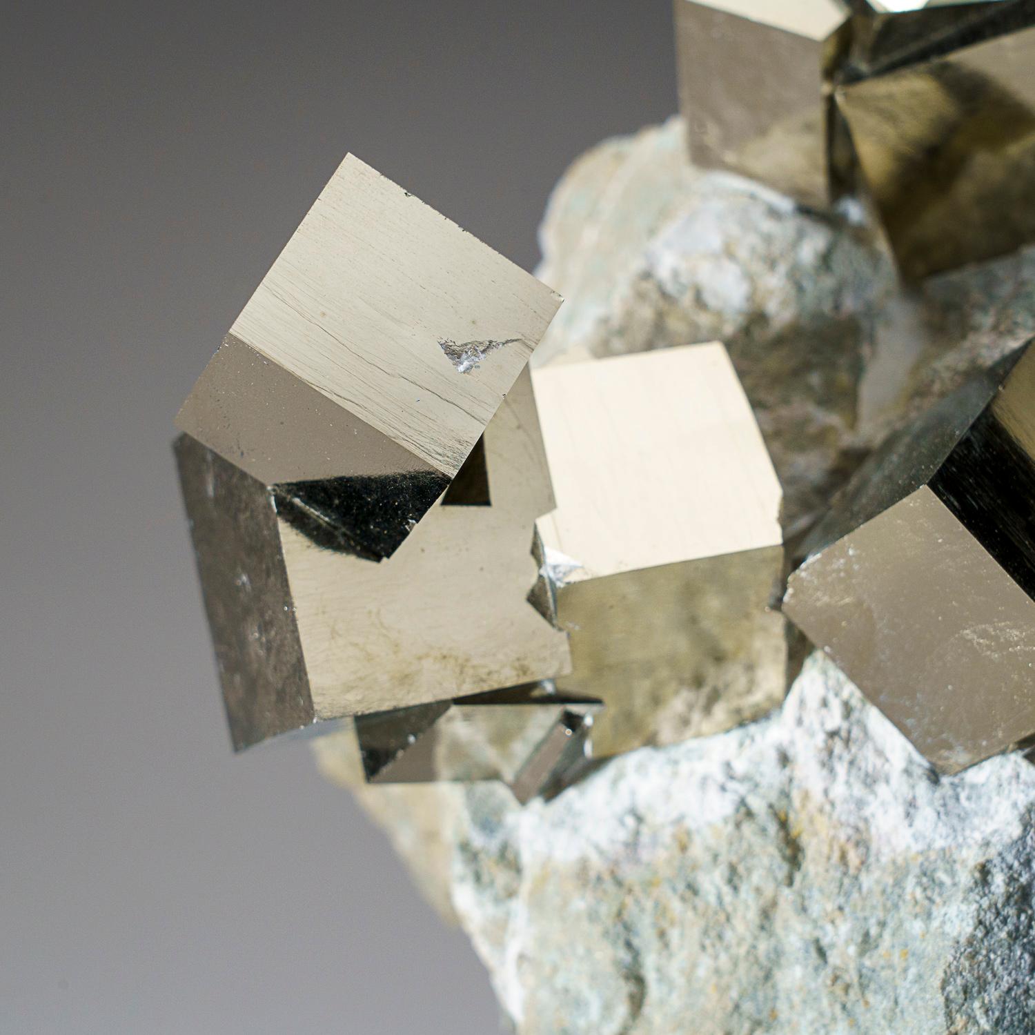 Spanish Pyrite Cube on Basalt from Navajún, La Rioja Province, Spain (7 lbs) For Sale