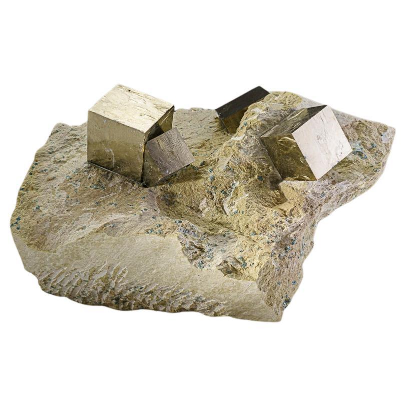 Pyrite Cube on Basalt from Navajún, La Rioja Province, Spain (8.1 lbs) For Sale