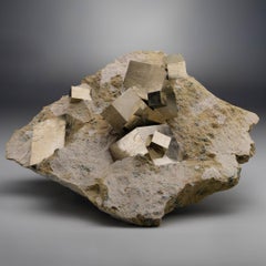 Pyrite Cubes on Matrix From Spain