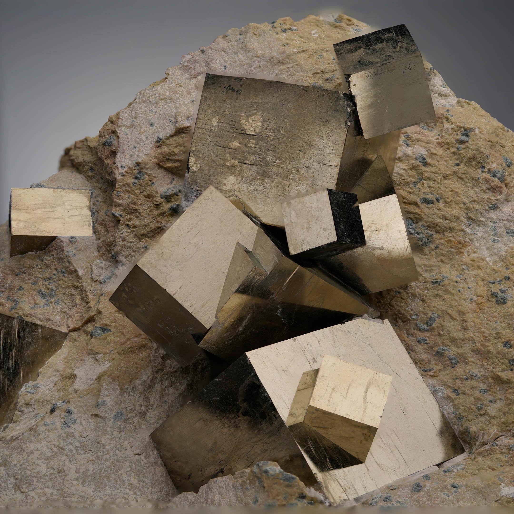 Spanish Pyrite Cubes on Matrix From Spain For Sale