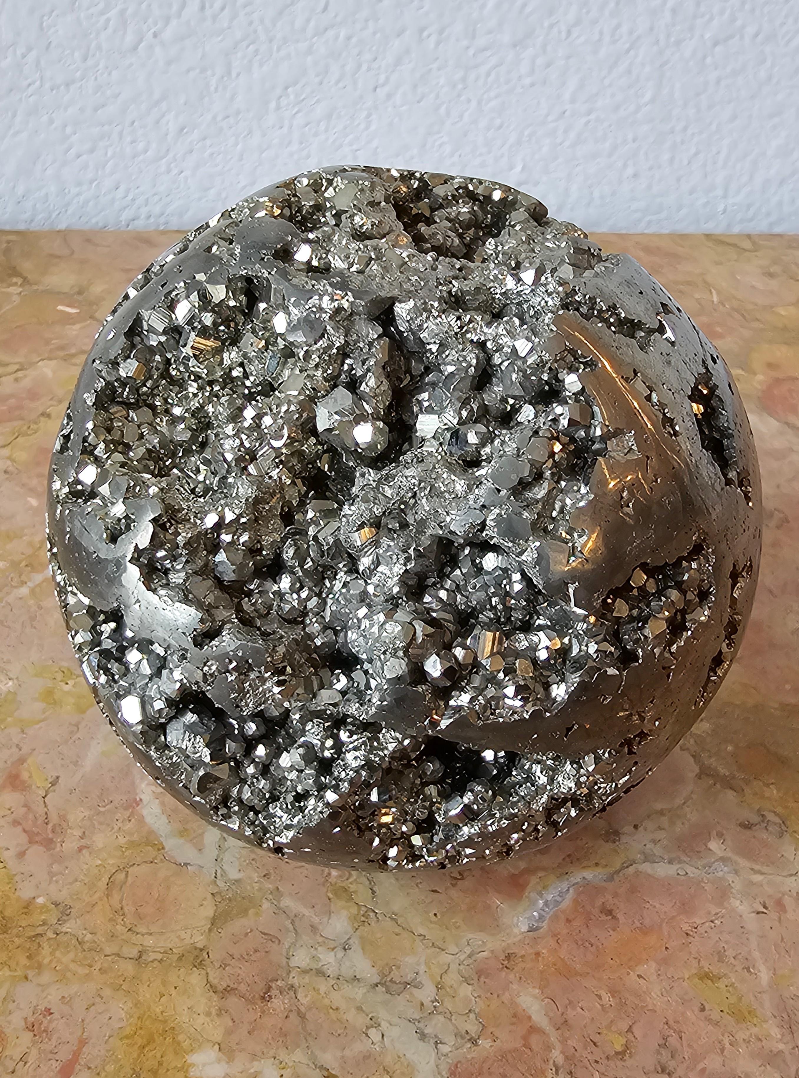 Pyrite Fool's Gold Sphere Peru Natural Specimen  4